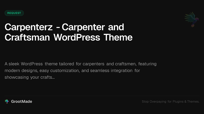 Carpenterz - Carpenter and Craftsman WordPress Theme