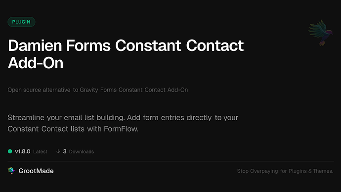 Damien Forms Constant Contact Add-On