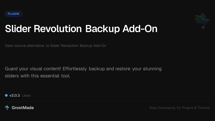 Slider Revolution Backup Add-On
