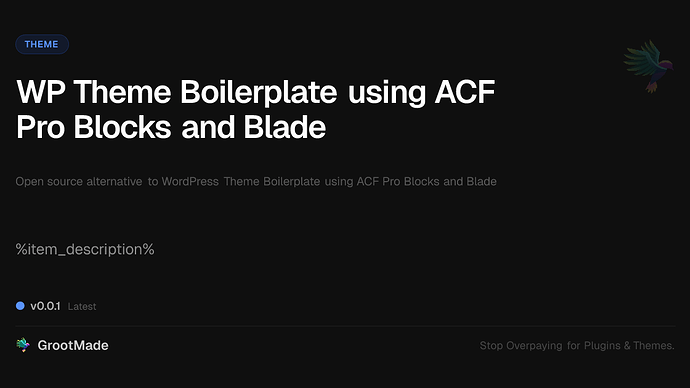 WP Theme Boilerplate using ACF Pro Blocks and Blade
