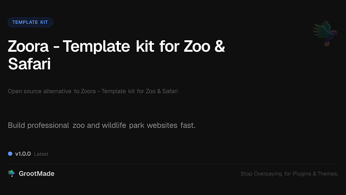 Zoora - Template kit for Zoo & Safari