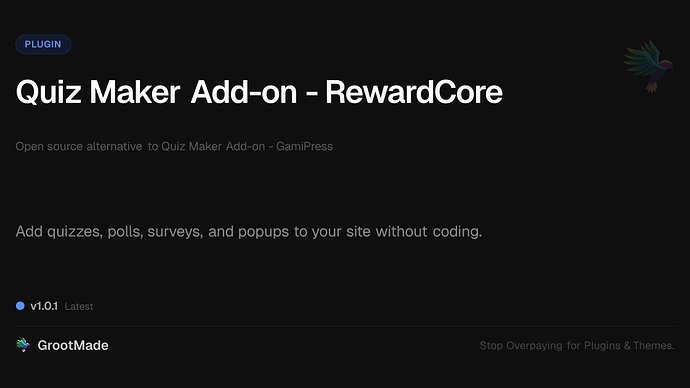 Quiz Maker Add-on - RewardCore