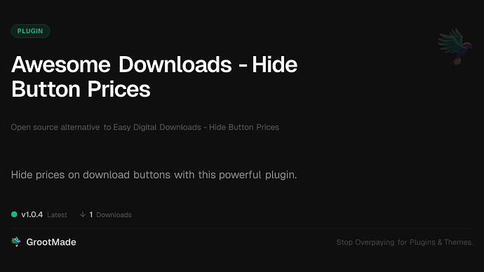 Awesome Downloads - Hide Button Prices