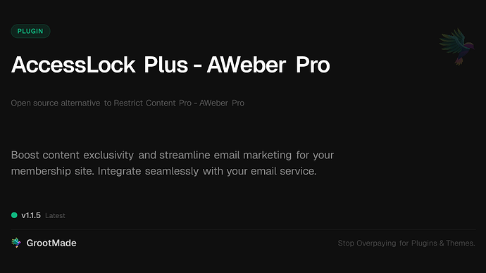 AccessLock Plus - AWeber Pro