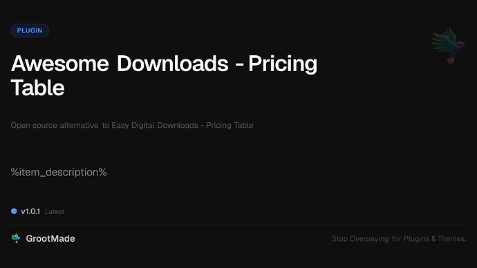 Awesome Downloads - Pricing Table