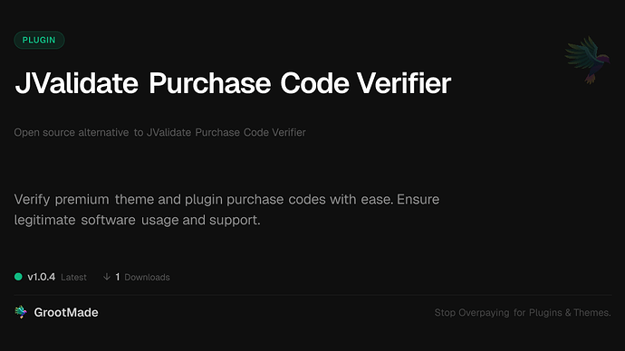 JValidate Purchase Code Verifier