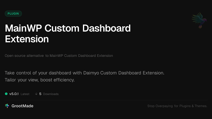 MainWP Custom Dashboard Extension
