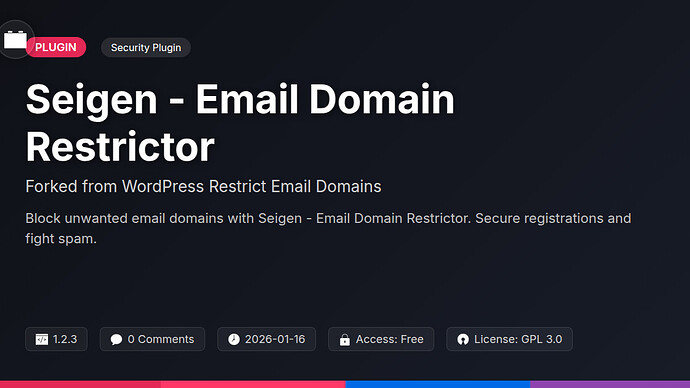 WP Restrict Email Domains