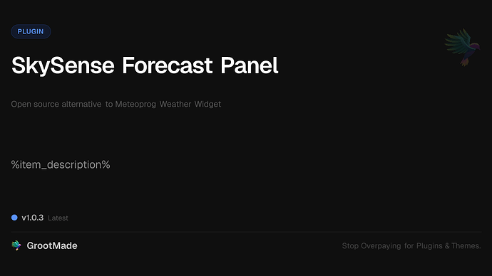 SkySense Forecast Panel