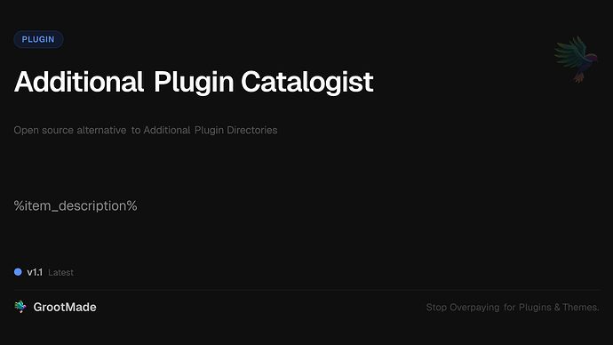 Additional Plugin Catalogist
