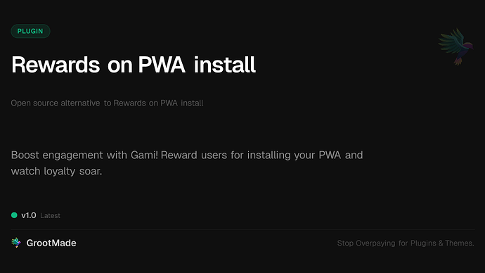 Rewards on PWA install