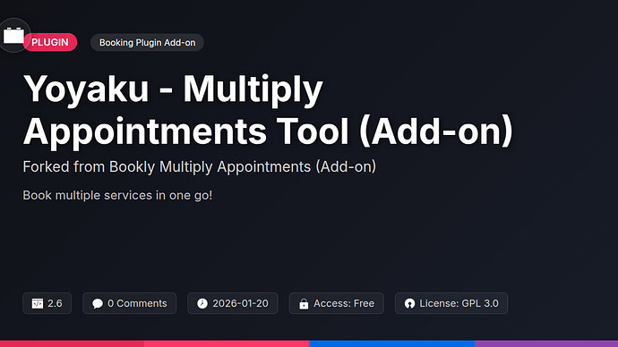 Bookly Multiply Appointments (Add-on)