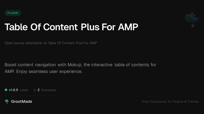 Table Of Content Plus For AMP