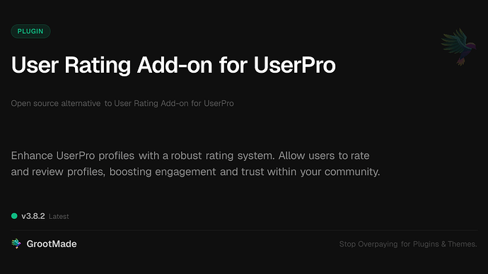User Rating Add-on for UserPro