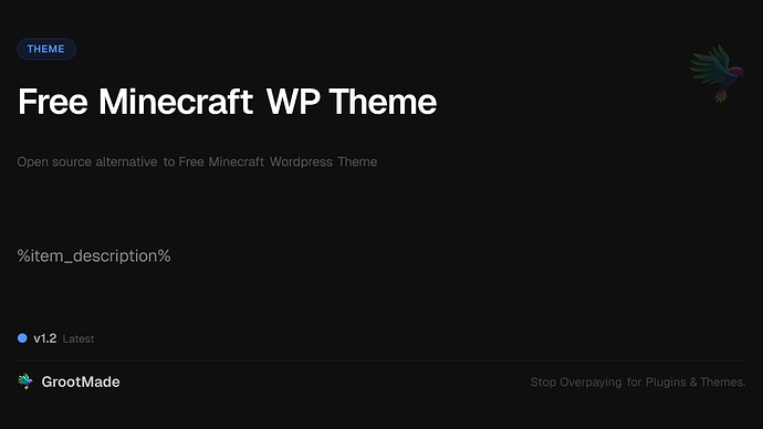 Free Minecraft WP Theme