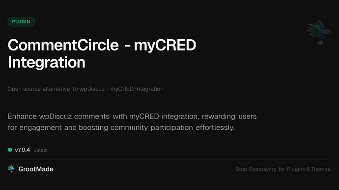 CommentCircle - myCRED Integration