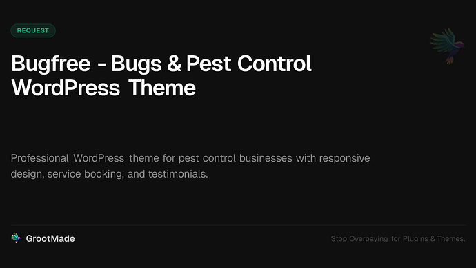 Bugfree - Bugs & Pest Control WordPress Theme