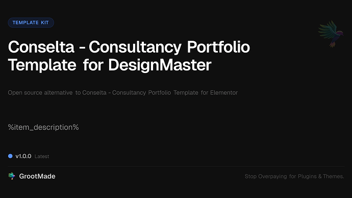 Conselta - Consultancy Portfolio Template for DesignMaster