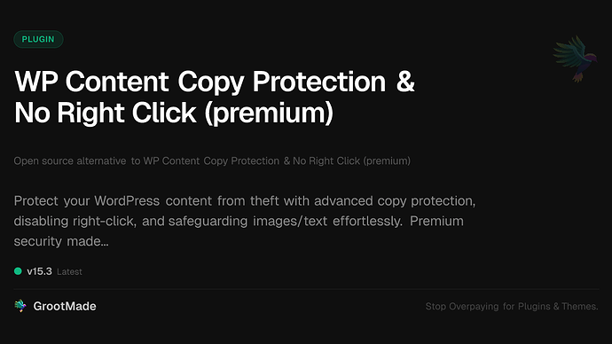 WP Content Copy Protection & No Right Click (premium)