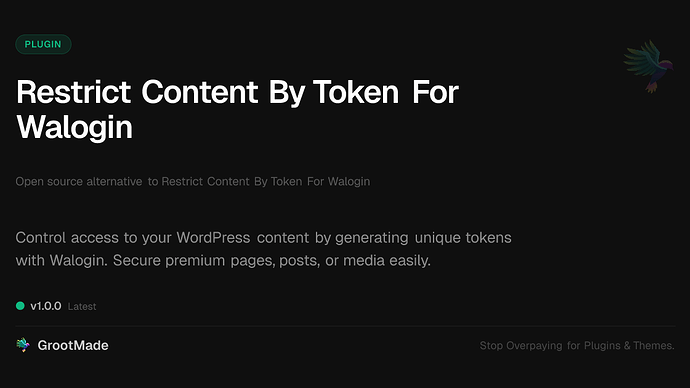 Restrict Content By Token For Walogin
