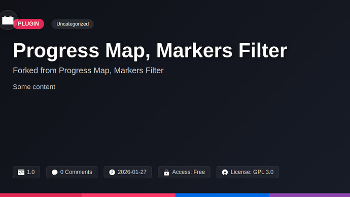 Progress Map, Markers Filter