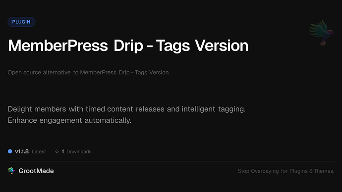MemberPress Drip - Tags Version