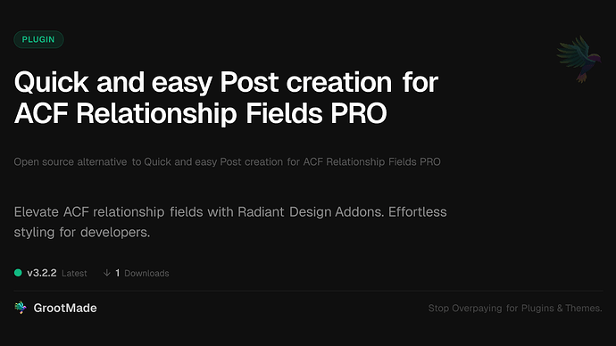 Quick and easy Post creation for ACF Relationship Fields PRO
