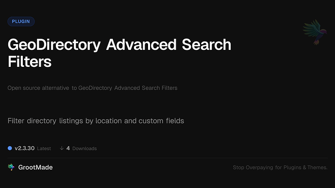 GeoDirectory Advanced Search Filters