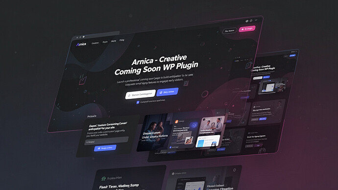 Arnica - Creative Coming Soon WP Plugin