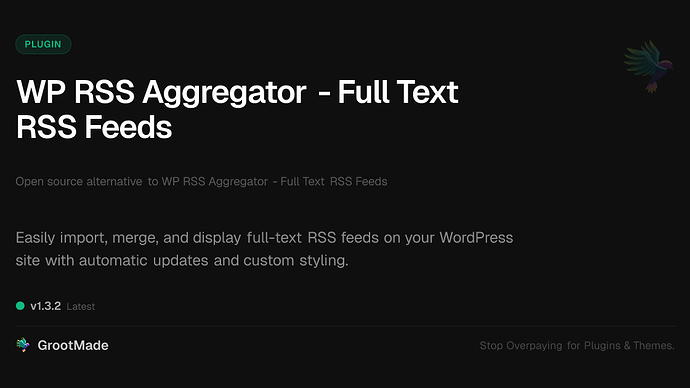 WP RSS Aggregator - Full Text RSS Feeds