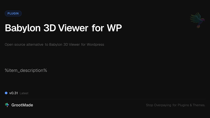 Babylon 3D Viewer for WP