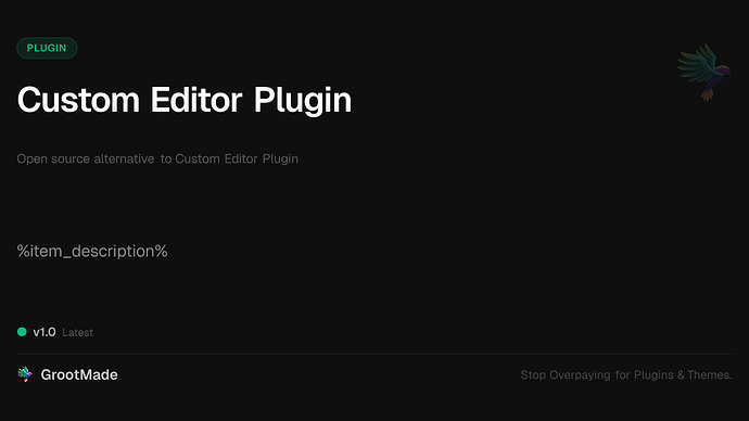 Custom Editor Plugin