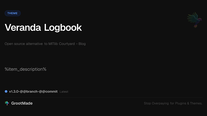 Veranda Logbook