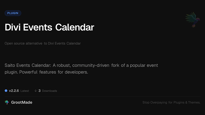 Divi Events Calendar