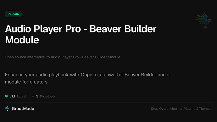 Audio Player Pro - Beaver Builder Module