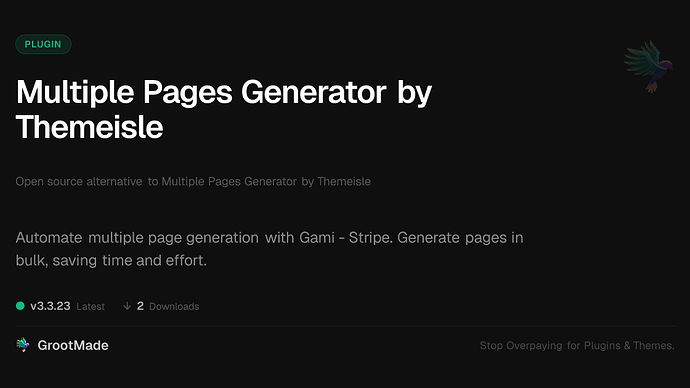 Multiple Pages Generator by Themeisle