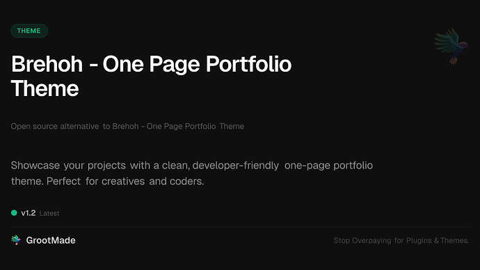 Brehoh - One Page Portfolio Theme