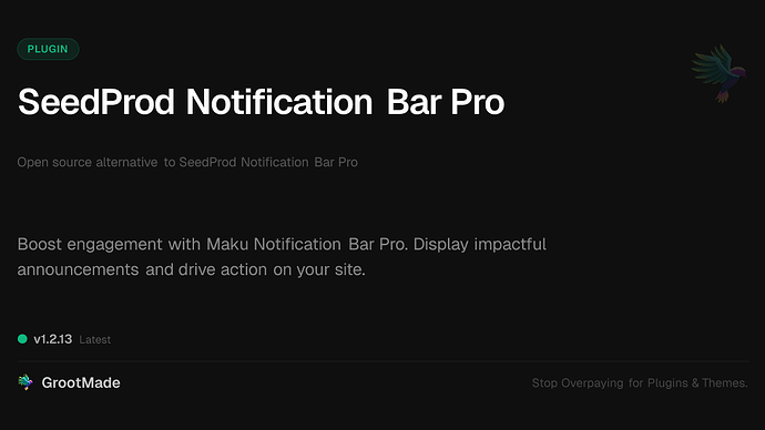 SeedProd Notification Bar Pro