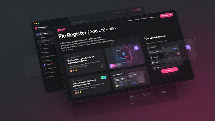 Pie Register (Add on) - Twilio