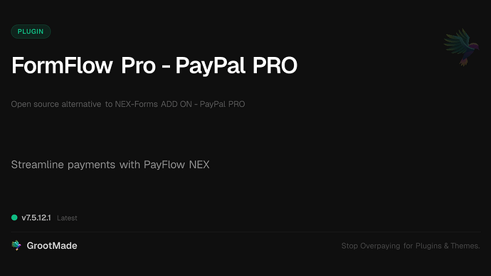 FormFlow Pro - PayPal PRO