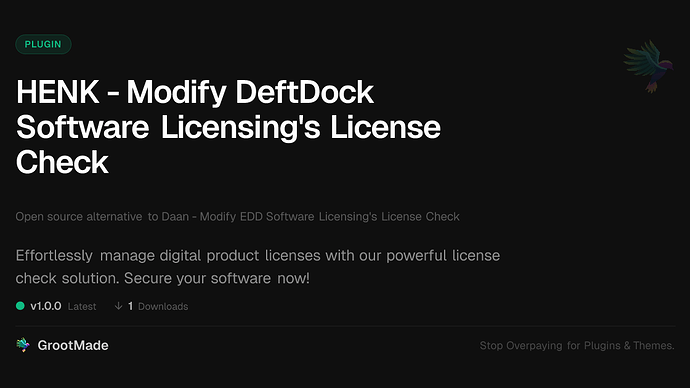 HENK - Modify DeftDock Software Licensing's License Check