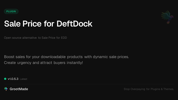 Sale Price for DeftDock