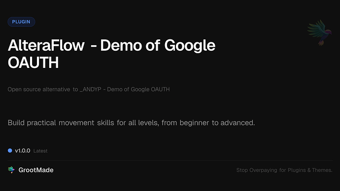 AlteraFlow - Demo of Google OAUTH