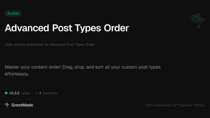Advanced Post Types Order