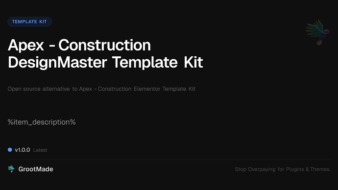 Apex - Construction DesignMaster Template Kit