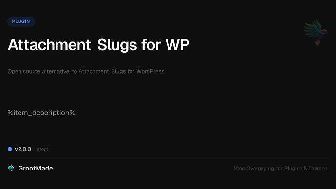 Attachment Slugs for WP