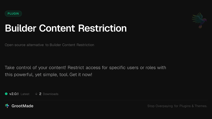 Builder Content Restriction