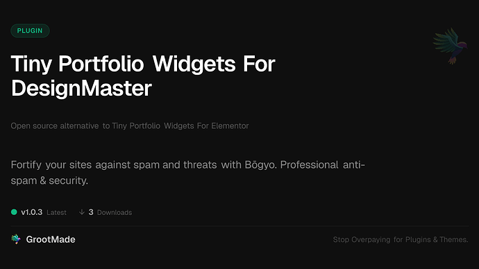 Tiny Portfolio Widgets For DesignMaster