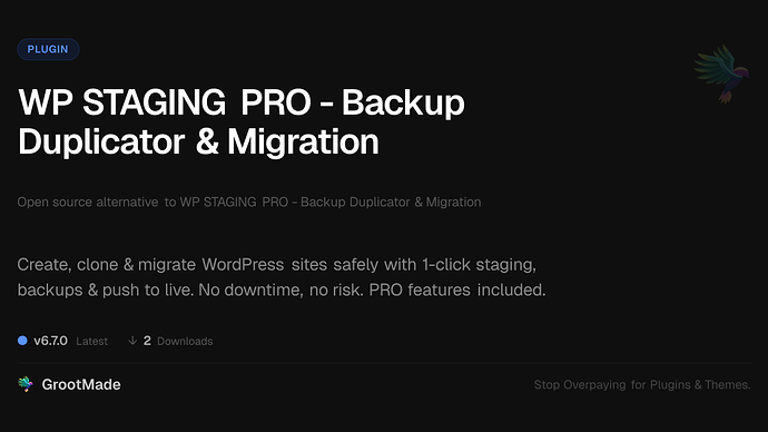 WP STAGING PRO - Backup Duplicator & Migration
