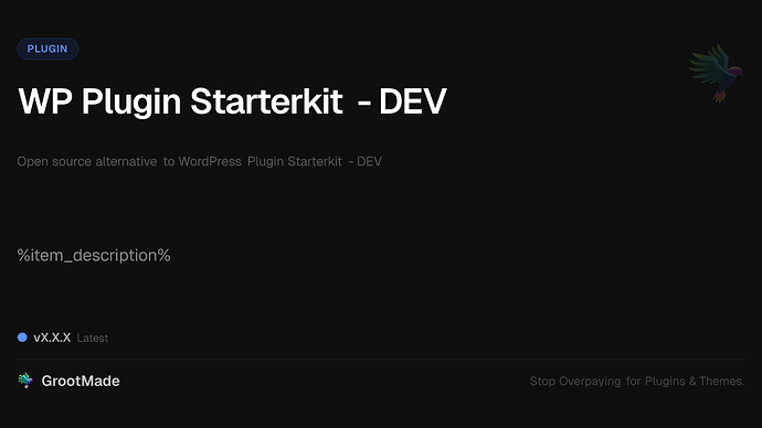 WP Plugin Starterkit - DEV